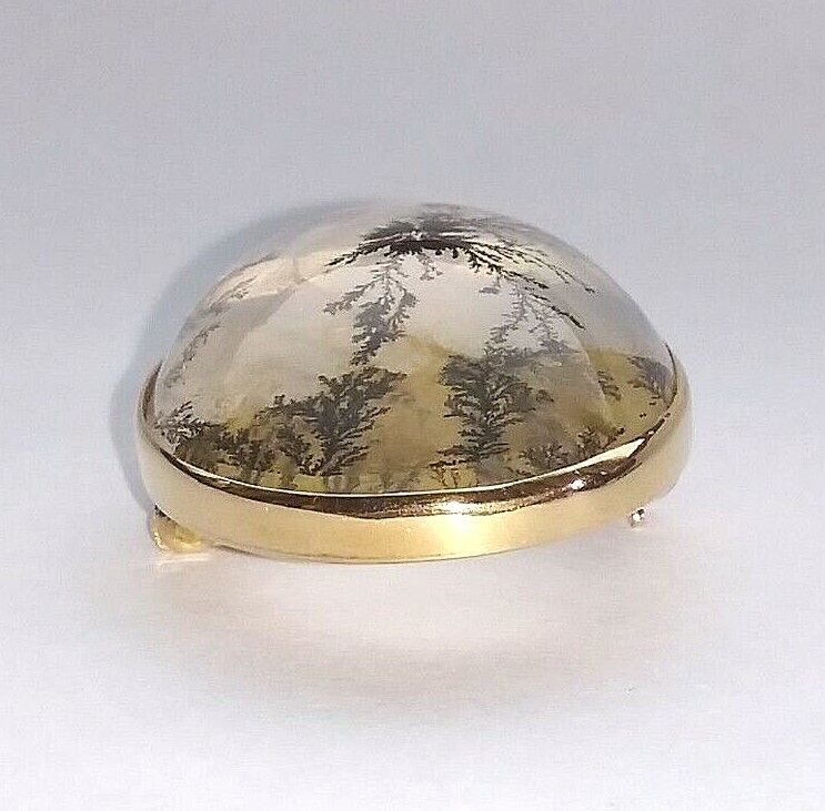 ! Gorgeous Vintage 14KT Yellow Gold & Moss Agate … - image 7
