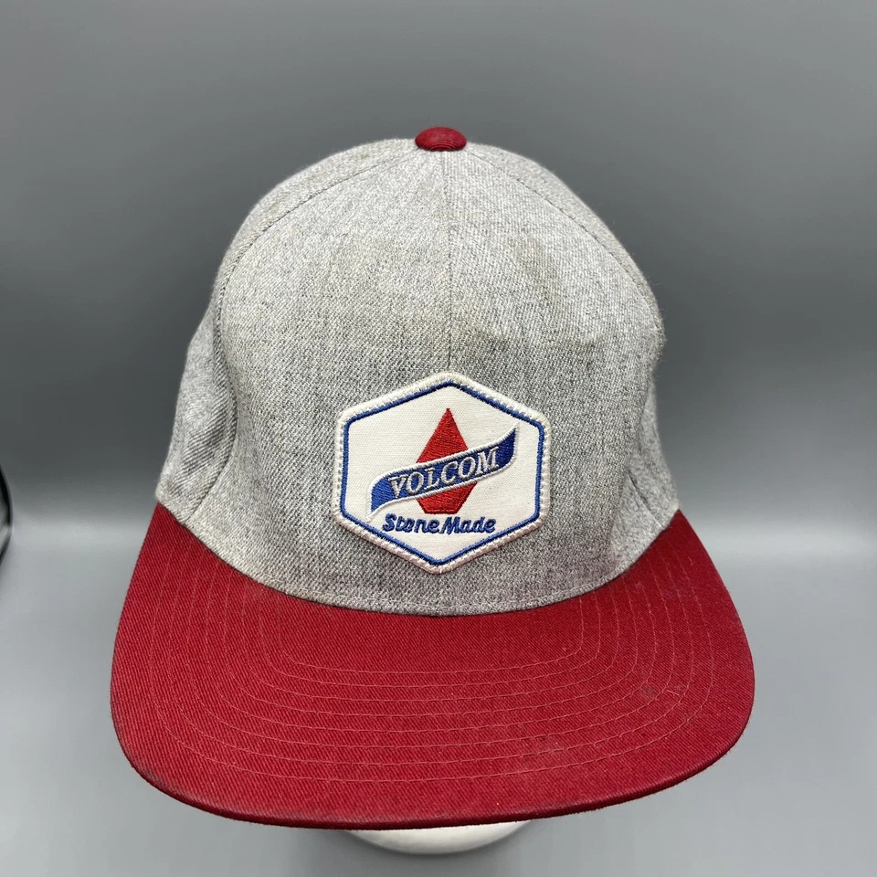 Volcom Gray And Red Adult Adjustable Snapback Ball Hat Cap O/S - Image 2 of 4
