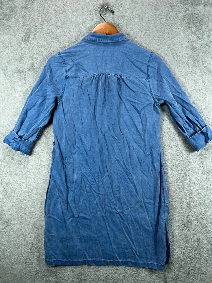 Vestido Camisa Denim Old Navy XS Azul Marino Cuello Popover LyocellChambray Foto 4 de 4