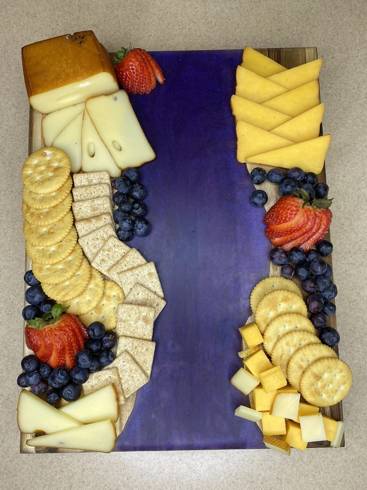 Handmade Wooden Charcuterie Board Purple River