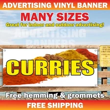 CURRIES Advertising Banner Vinyl Mesh Sign Buffet Bar Dish Stew Dinner lunch