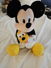 NWOT Disney Mickey Mouse Holding Pluto Plush Doll 12" Stuffed Animal Toy