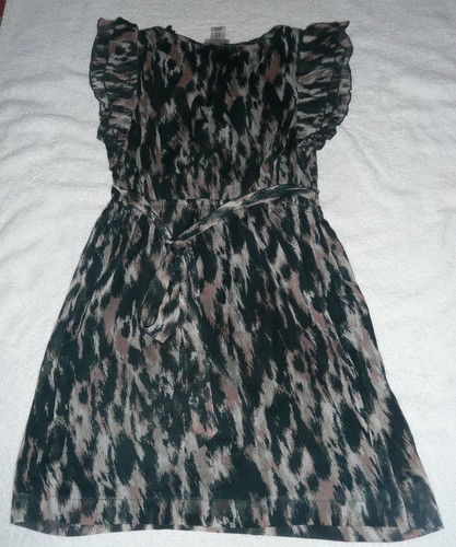 Animal print MOTHERHOOD MATERNITY ruffle sheer sleeveless loose top S - Picture 5 of 11