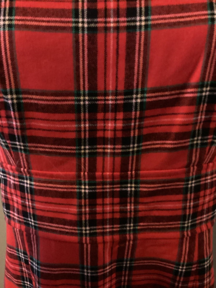 open lace back dress Fabulous 1980s Yves Saint Laurent Strapless Deep Red Plaid Silk & Cott   Shrimpton Couture