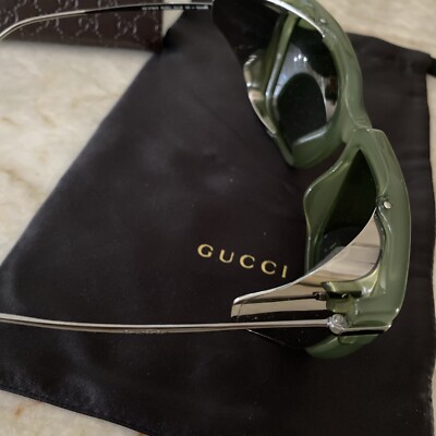 NEW AUTHENTIC GUCCI GG Green With Silver Guard 3738/S R2ZDJ