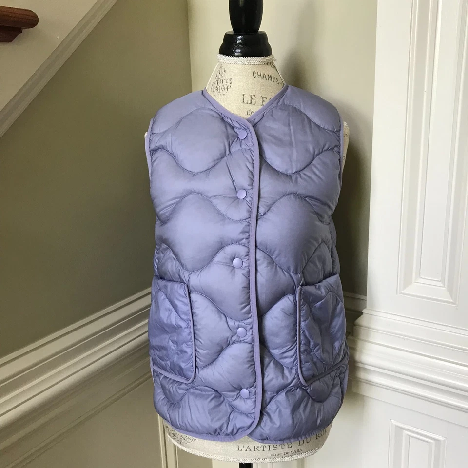 Colete acolchoado feminino Comptoir des Cottoniers XXS 34 azul com zíper preenchido - Imagem 3 de 4