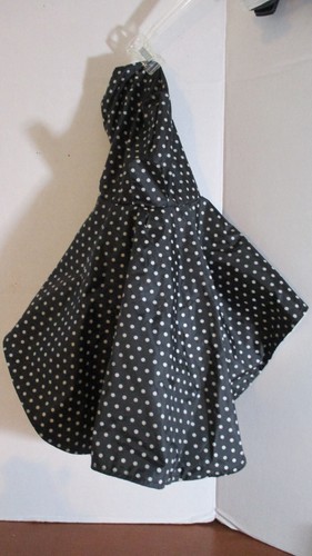 Black with White Polka Dots HOODED NYLON LINED RAIN PONCHO for DOGS Size Medium