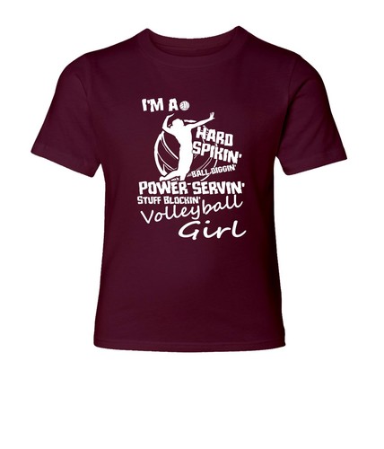 I'm A Hard Spikin' Ball Volleyball Girl Unisex Short Sleeve T-Shirt Graphic Tee - Picture 17 of 33