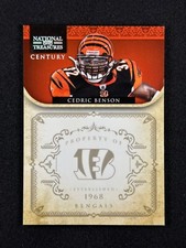 2011 National Treasures Century Silver #30 Cedric Benson /25 Cincinnati Bengals