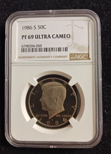 1986 (S) NGC PF 69 ULTRA CAMEO Kennedy Half Dollar Coin
