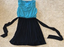Express Size Small Treal/Black Dress with Tie Behind