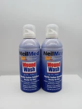 2 NeilMed neil cleanse Sterile Saline Solution Wound Wash 6 oz.New Sealed