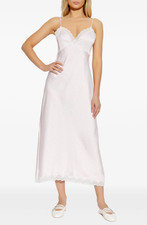 Love Shack Fancy M Medium Manuela Dress Shell Pink Polka Dot Satin Lace Slip