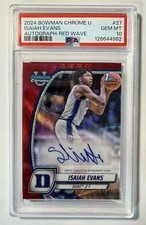 2024-25 Bowman Chrome ISAIAH EVANS 1st RED WAVE REFRACTOR #/45 **PSA 10-💥POP 1
