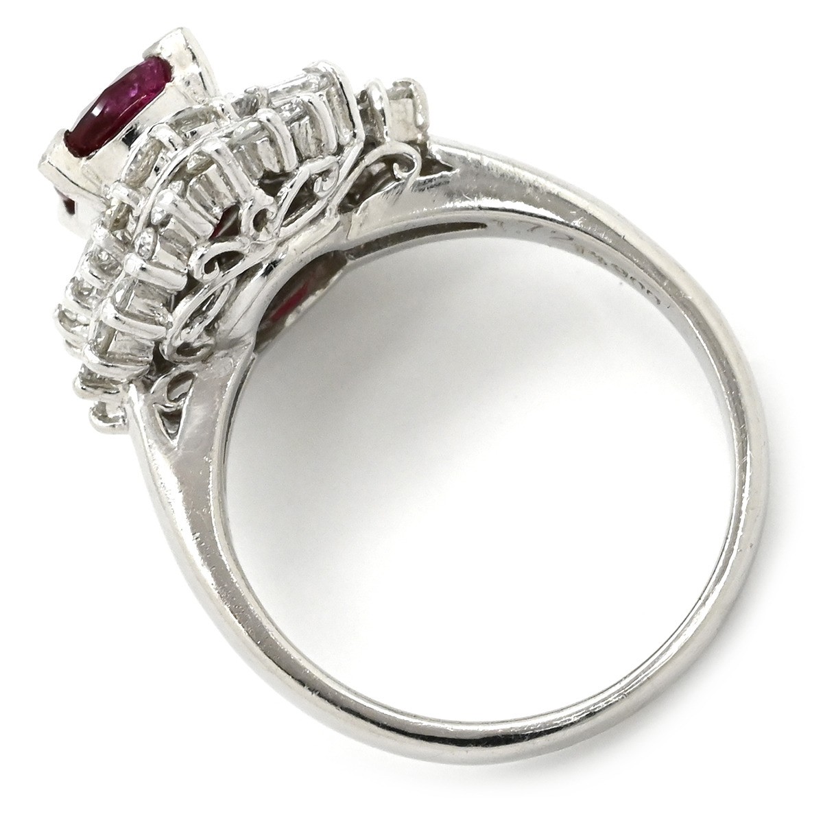 Ring ring Ruby da Earring Pt900 Ruby diamond Plat… - image 2