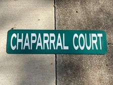 CHAPARRAL Court 6" x 24” Authentic Used STREET ROAD TRAFFIC SIGN