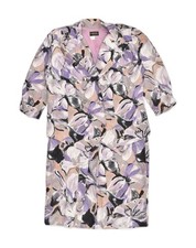 VINTAGE Womens 3/4 Sleeve Pullover Shirt Dress EU 38 Medium Purple Floral AQ29