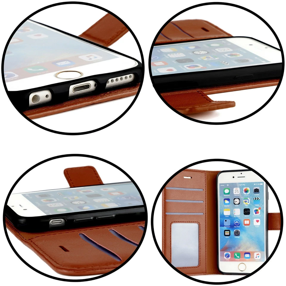 Luxury Magnetic Leather Flip Protective Wallet Book Cover Perfect Fit For Phones - Image 2 of 4