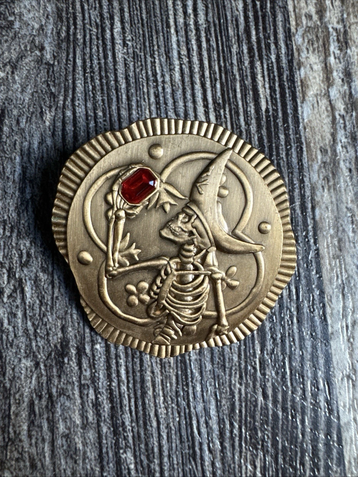 Disney Pin 47067 Pirates of the Caribbean - Gold Coin Pin with Ruby Stone
