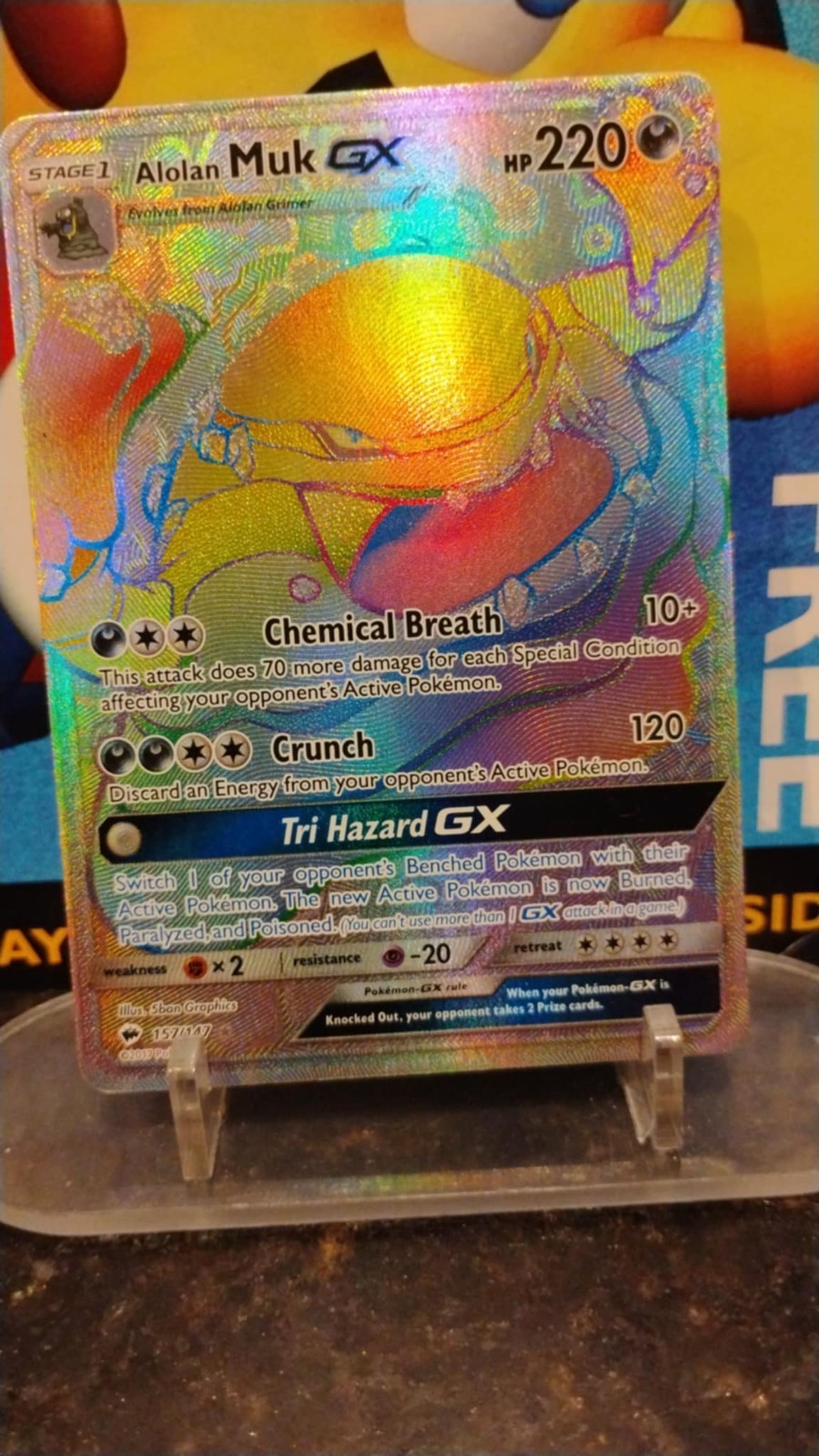 Alolan MUK GX Burning Shadows POKEMON Full-Art Holo 2017 Trading Card 157/147