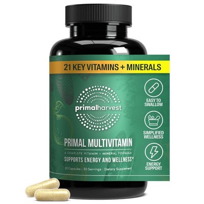 Primal Multivitamin Daily Supplement Women Men Vitamins Minerals Harvest Biotin