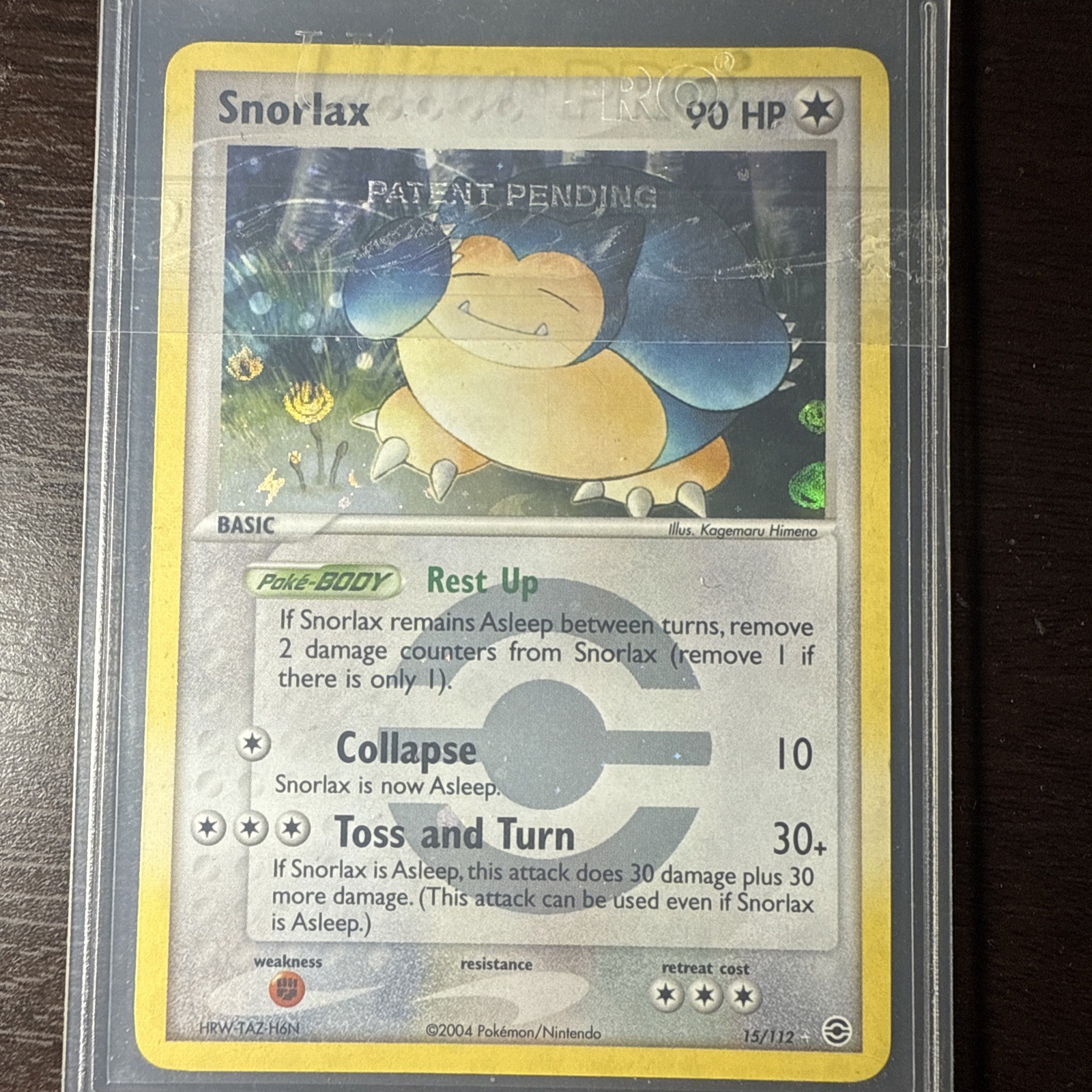 Pokémon TCG Snorlax Holo Rare FireRed & LeafGreen 15/112 NM