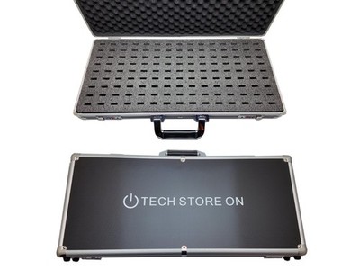 TECH ON Aluminum USB Drive Organizer Case (130 Slots with Handle)   Shockproo...