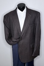 Stafford Merino Wool Tweed Brown Classic Sport Coat Blazer Mens 52R Signature
