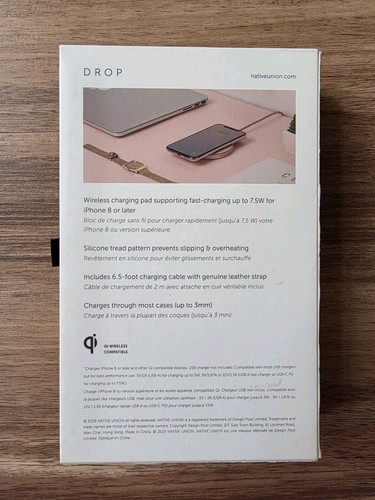 Native Union Drop 7.5W Qi Wireless Charger Charging Rose Pink - Picture 4 of 4