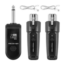 2X(UHF XLR Adapter System Microphone Transmitter Receiver for Dynamic3053