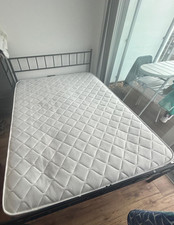 Black double bed with mattress in excellent condition condition