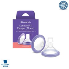 ComfortFit 21mm Breast Pump Flanges - 2 Pack, Ergonomic, BPA-Free