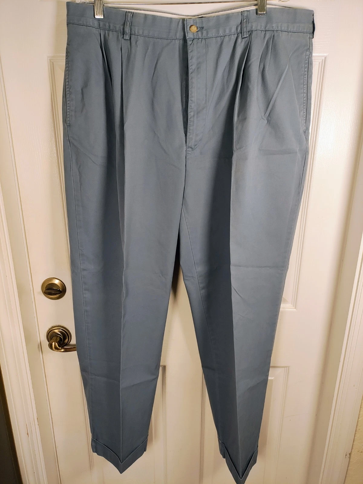 POLO Ralph Lauren Men's 40x30 Blue 100% Cotton Cuffed Khaki Pants