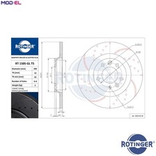 2x DISCO FRENO RT 1505-GL T5 PEUGEOT RCZ 407/SW 508 607 CITROEN C5/III 2.2L