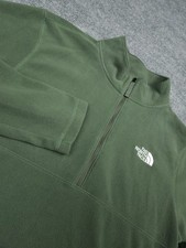 The North Face Men's M Green 1/4 Zip Pullover Sweater Knit Fleece Outdoor