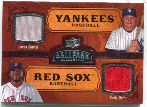 2008 UD Ballpark - DAVID ORTIZ JASON GIAMBI - Dual Game Jersey YANKEES RED SOX