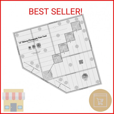 Creative Grids 12in Skinny Pineapple Trim Tool Quilt Ruler   CGRJAW12   Made in 