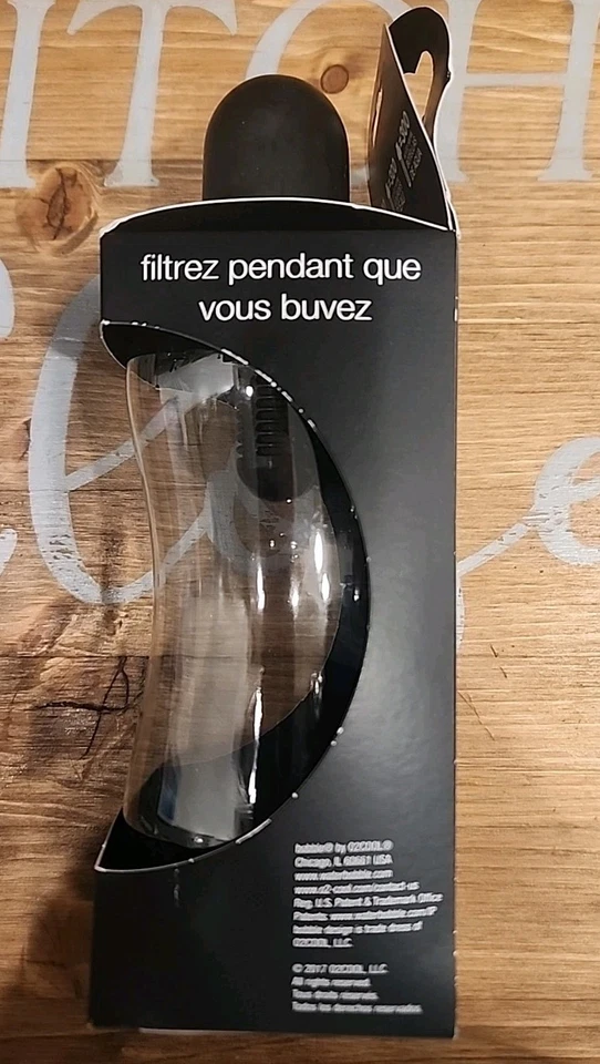 Botella de agua Bobble, filtro con tapa negra suave al tacto, nueva 18,5 OZ Foto 2 de 4