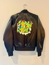 Vintage Chalk Line Teenage Mutant Ninja Turtles 1990 Satin Jacket Youth 18/20