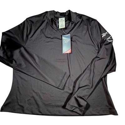 Reebok T Shirt Supremium Size 2X 18-20W Black Long Sleeve Training