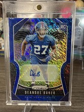 2019 Panini Prizm Rookies Deandre Baker 314 Blue Shimmer Prizm Autographs /10 RC