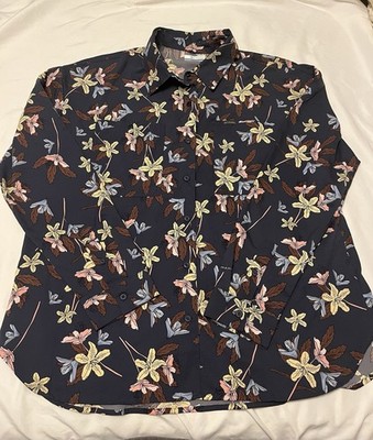 Columbia Women s Silver Ridge Utility Patterned Omni Shade Snaps Shirt Size XL