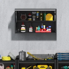 Metal Garage Wall Cabinet,Wall Mounted Metal Storage Cabinet for Kitchen, Garage