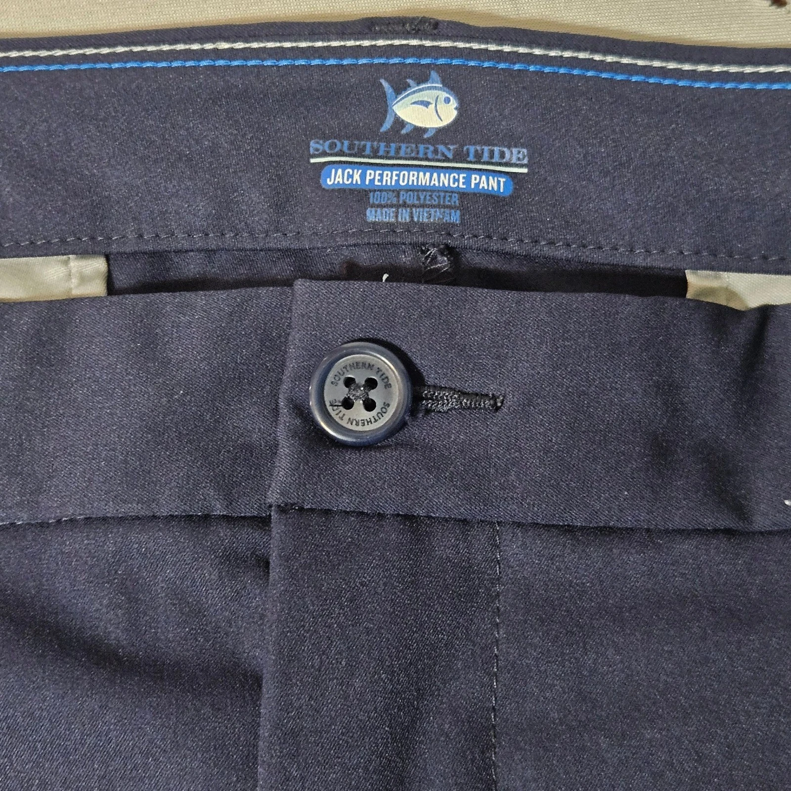 Southern Tide Jack Performance Pant Mens Navy Polyester W40 L31 Golf Casual