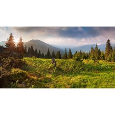 Mountain Backdrop Spring Natural Scenery Photography Background Mountains Trees