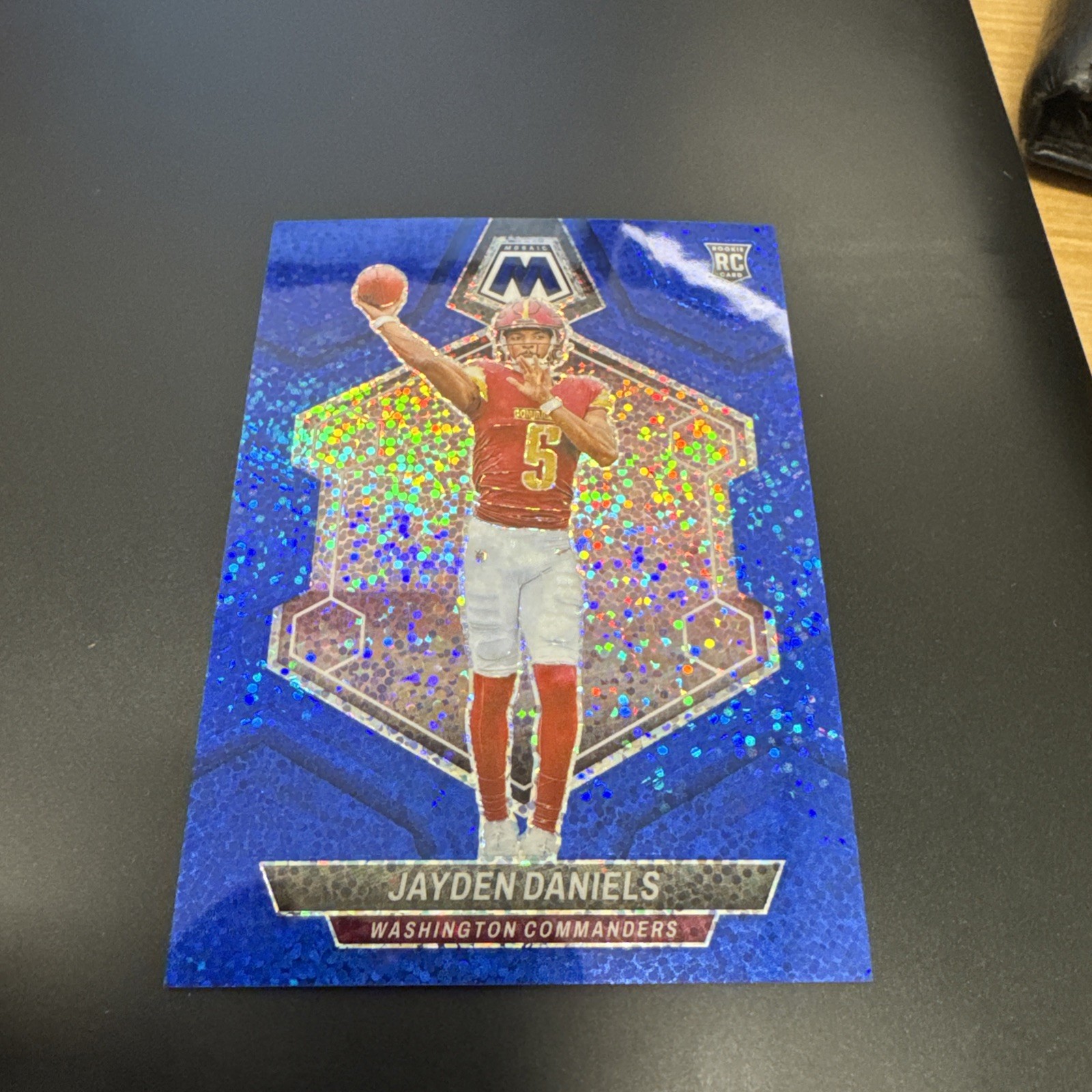 Jayden Daniels 2024 Panini Mosaic Blue Sparkle Rookie #21/96 Commanders #302