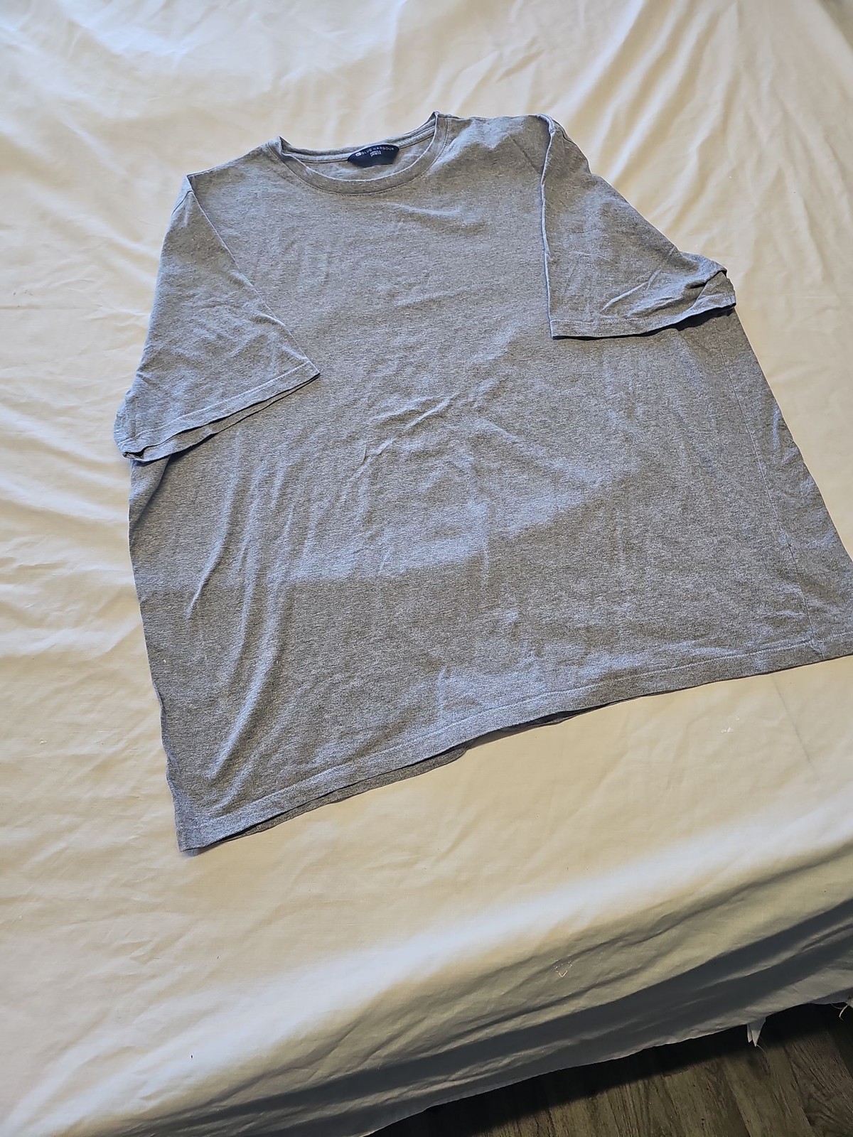 Marks & Spencer Blue Harbour Grey Marl Cotton T-Shirt approx L BB830 image 3