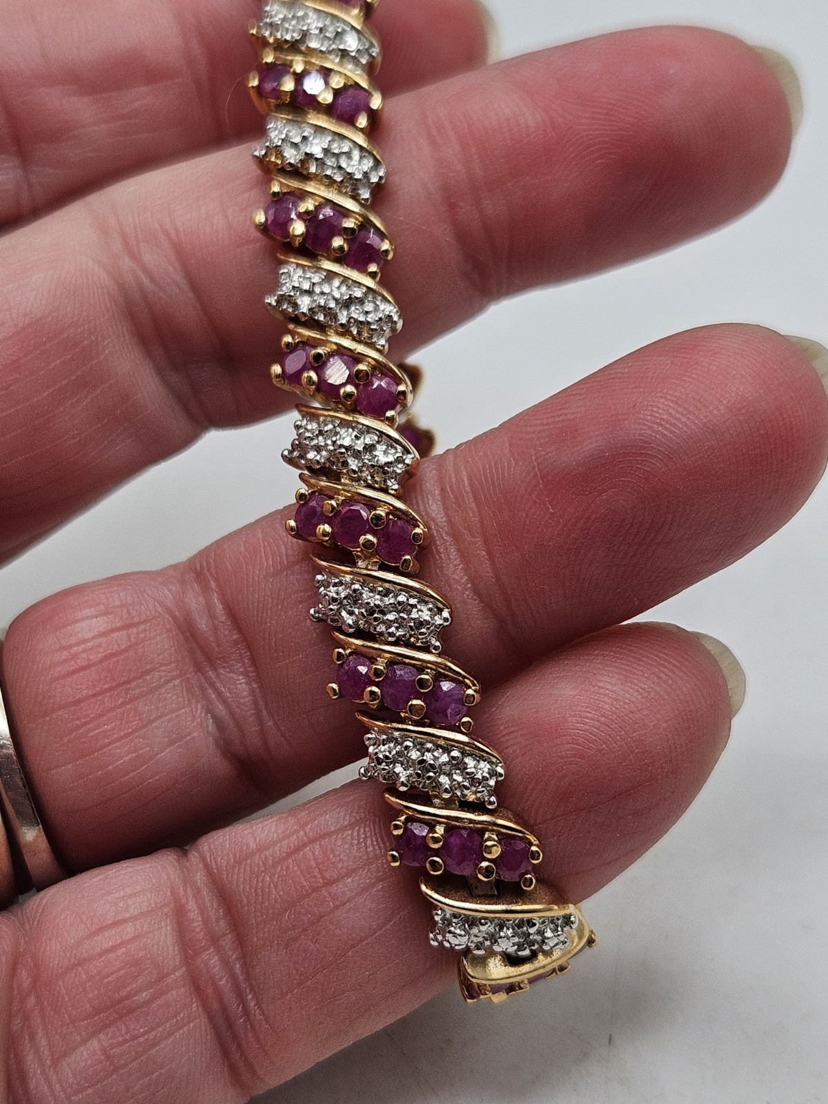 Ross Simons Gold Plated Sterling Ruby Tennis Brac… - image 1