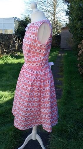 Lovely Coquette Lolita Pink Cake Print Cotton Handmade Midi TeaDress Size 12/14 - Picture 6 of 12