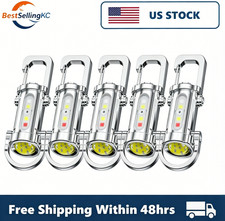 5pc LED Flashlight Keychain Portable Rechargeable Super Bright Mini Flashlight